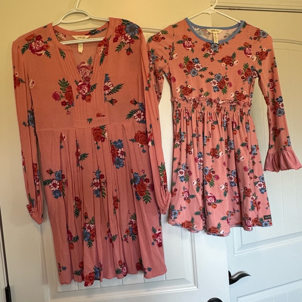 Floral Pink Mommy and Me Dress Set